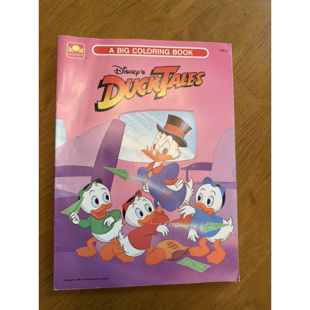 Vintage 1987 Disney DuckTales Big Coloring Book Unused Golden Books Retro Toy